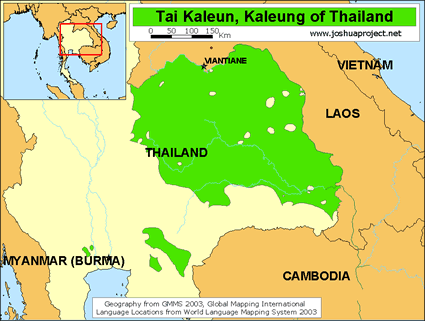 Map of Tai Kaleun in Thailand