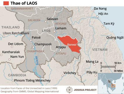 Map of Thae in Laos