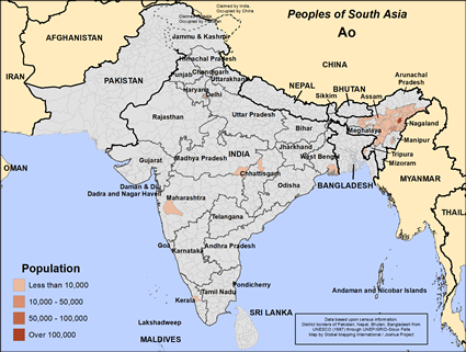 Map of Ao in India