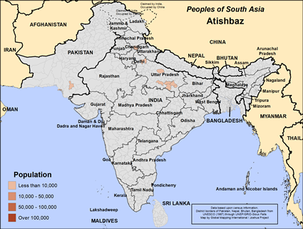 Map of Atishbaz in Pakistan
