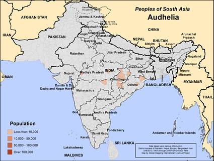 Map of Audhelia in India