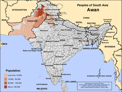 Map of Awan in India