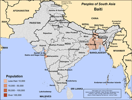 Map of Baiti in Bangladesh