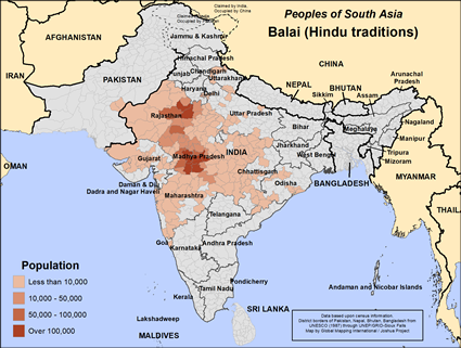 Map of Balai (Hindu traditions) in India
