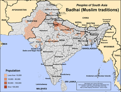 Map of Badhai (Muslim traditions) in Nepal