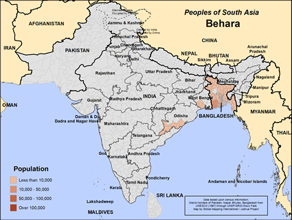 Map of Behara in Bangladesh