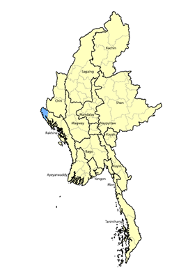 Map of Barua in Myanmar (Burma)