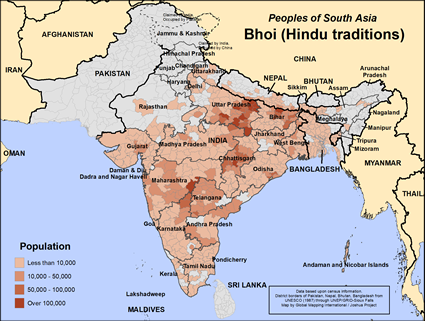 Map of Bhoi (Hindu traditions) in Bangladesh