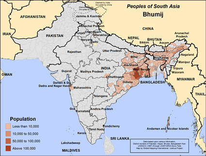 Map of Bhumij in India