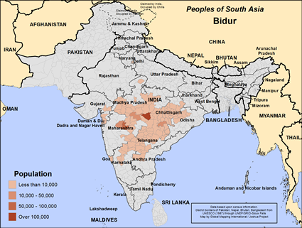 Map of Bidur in India