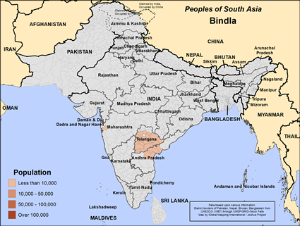 Map of Bindla in India