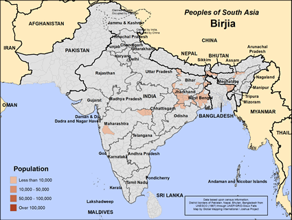 Map of Birjia in India