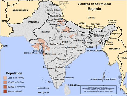 Map of Bajania in India
