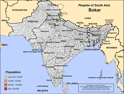 Map of Bokar in India