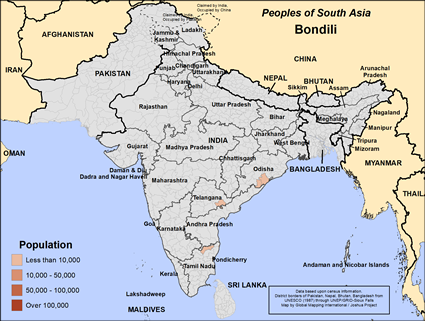 Map of Bondili in India