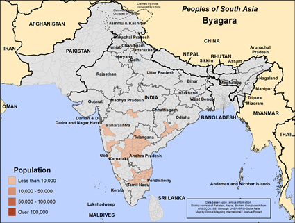 Map of Byagara in India