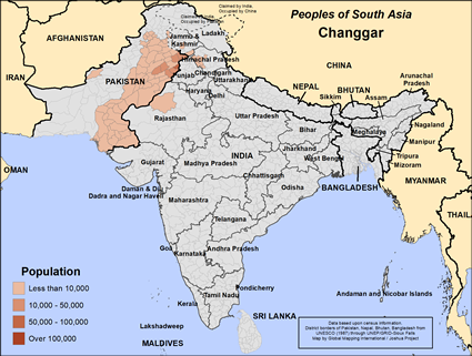 Map of Changgar in India