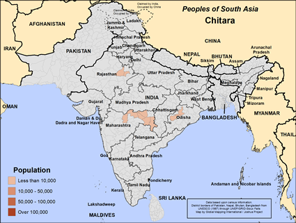 Map of Chitara in India