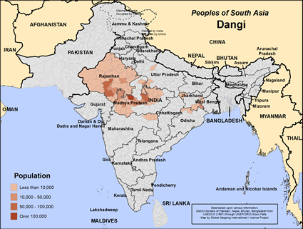 Map of Dangi in India