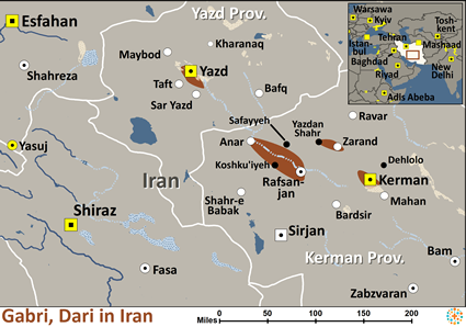 Map of Zartoshi in Iran