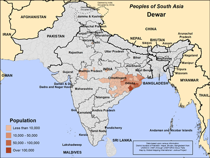 Map of Dewar in India