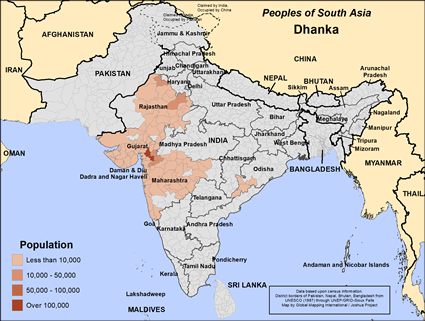 Map of Dhanka in India