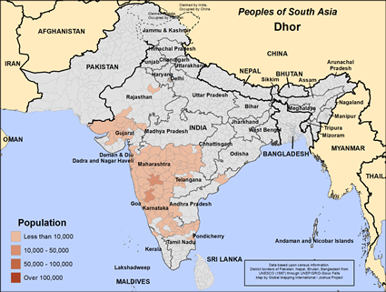 Map of Dhor in India