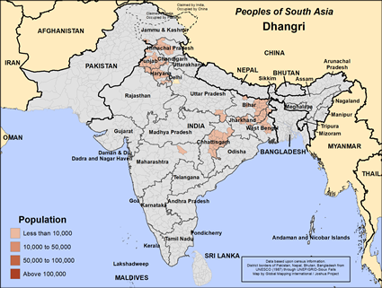 Map of Dhangri in India