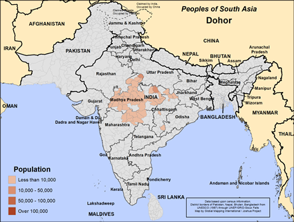 Map of Dohor in India