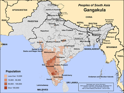 Map of Gangakula in India