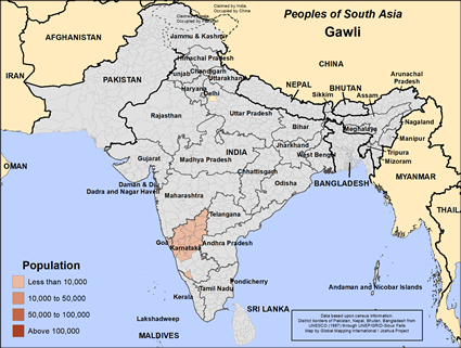 Map of Gawli in India