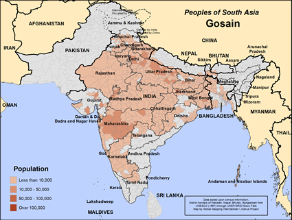 Map of Gosain in Bangladesh