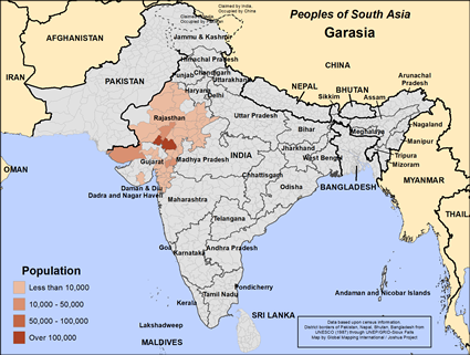 Map of Garasia in Pakistan