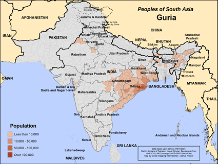 Map of Guria in India