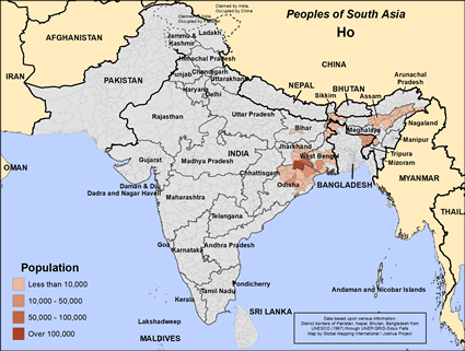 Map of Ho in India
