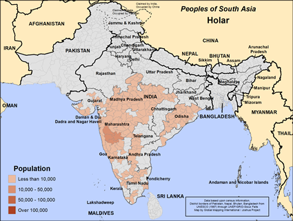 Map of Holar in India