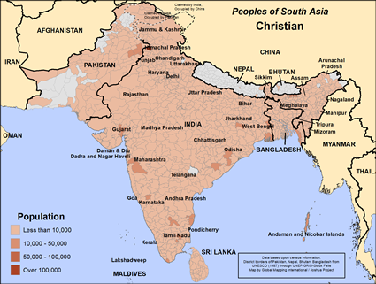 Map of Christian in Sri Lanka