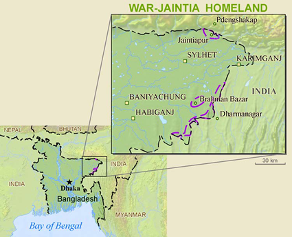 Map of Jamatia in Bangladesh