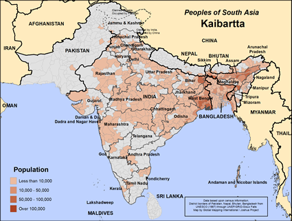 Map of Kaibartta in Bhutan