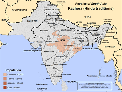 Map of Kachera (Hindu traditions) in India