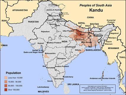 Map of Kandu in Nepal