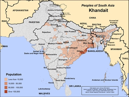Map of Khandait in Bangladesh