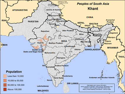 Map of Khant in India