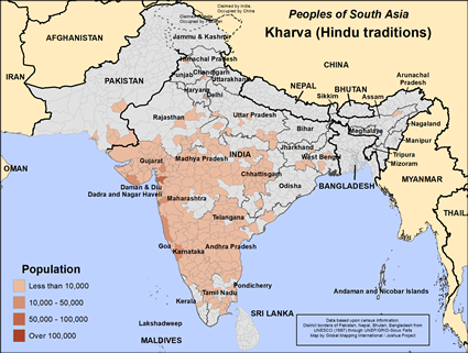 Map of Kharva (Hindu traditions) in Pakistan