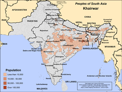 Map of Khairwar in Bangladesh