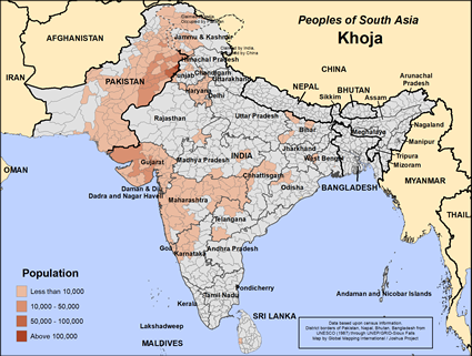 Map of Khoja in India