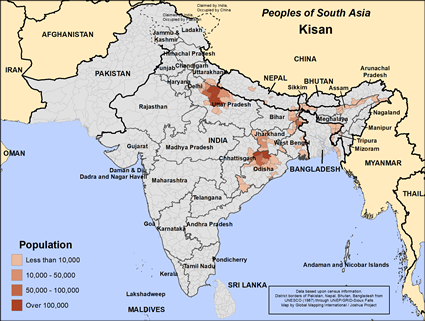 Map of Kisan in Bangladesh
