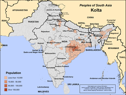 Map of Kolta in India
