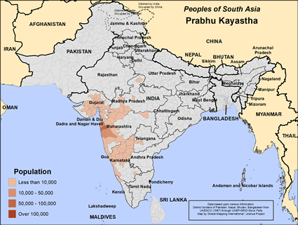 Map of Prabhu Kayastha in India