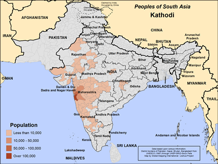 Map of Kathodi in India